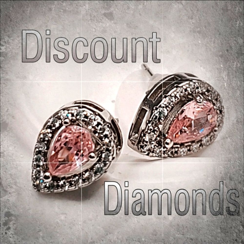 1 Ct. Pink Tear Drop Radiant Cut Halo Moissanite Stud 925 Silver …